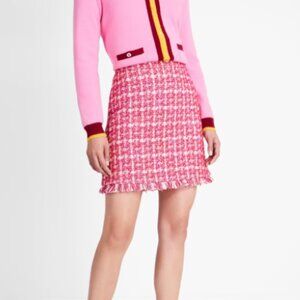 NWT Kate Spade Plaid Tweed Skirt Pink